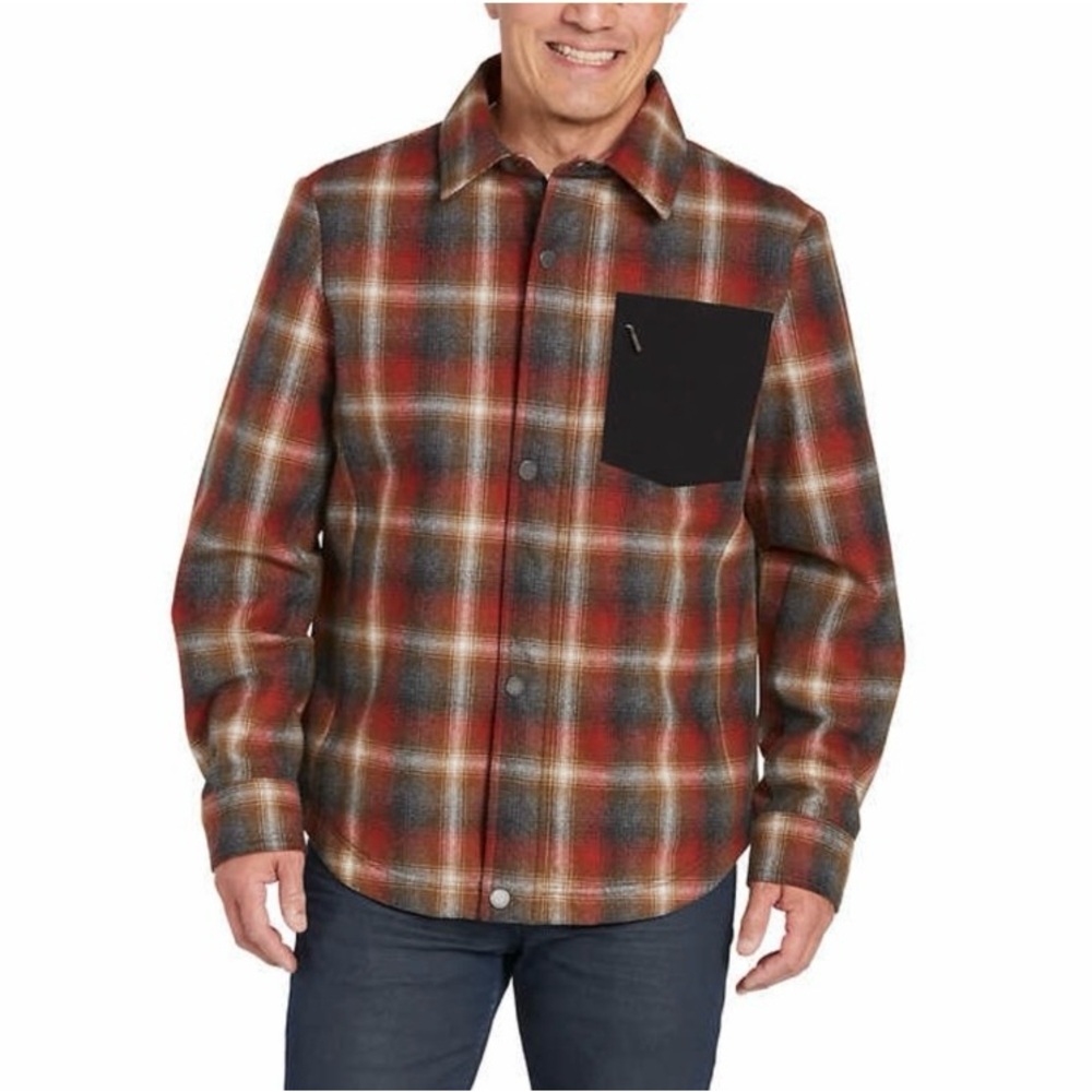 Pendleton Plaid Wool Jacket S Shirt Lumberjack Red Gray Shacket NWT New Small